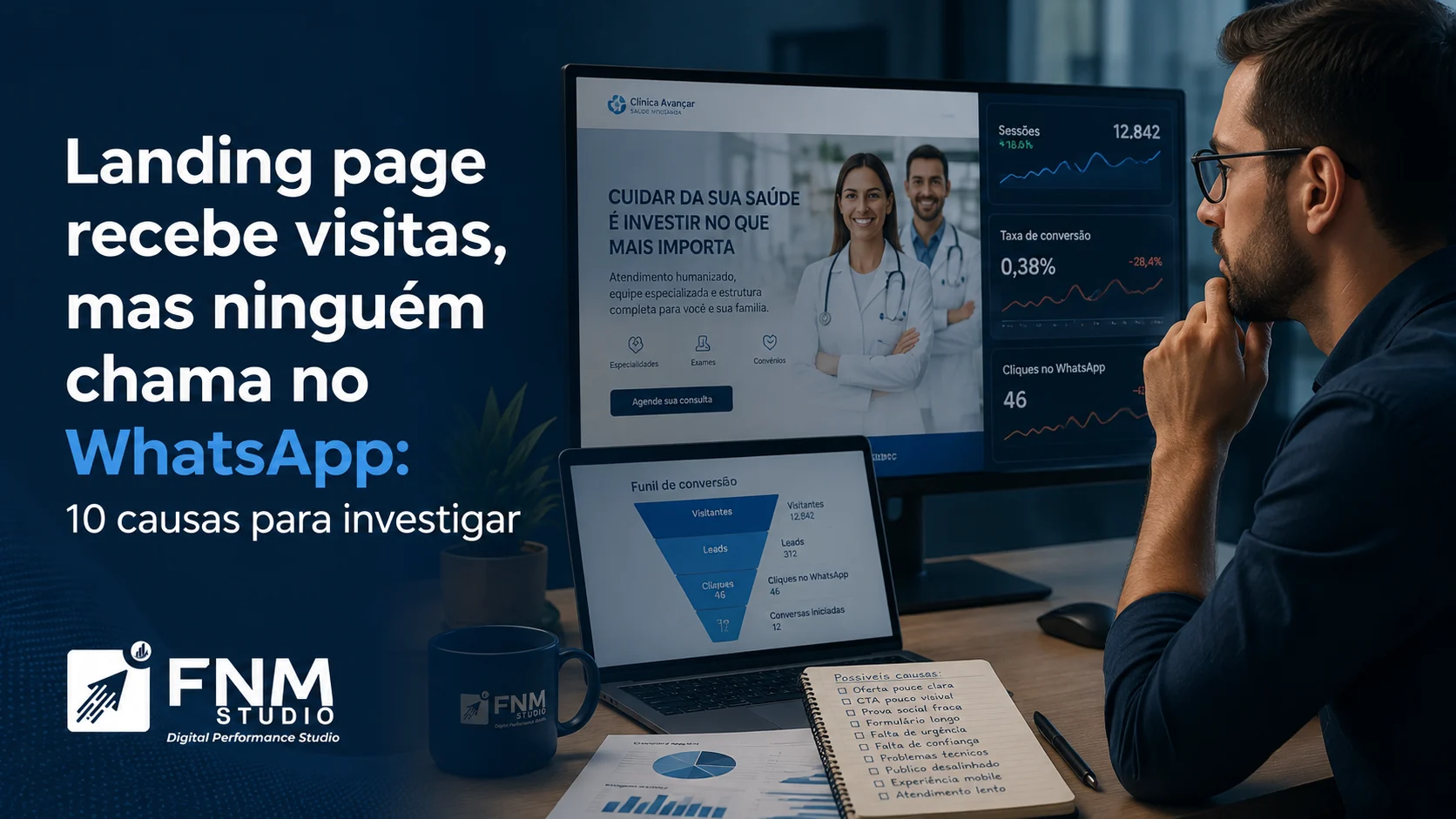 Landing page recebe visitas, mas ninguém chama no WhatsApp