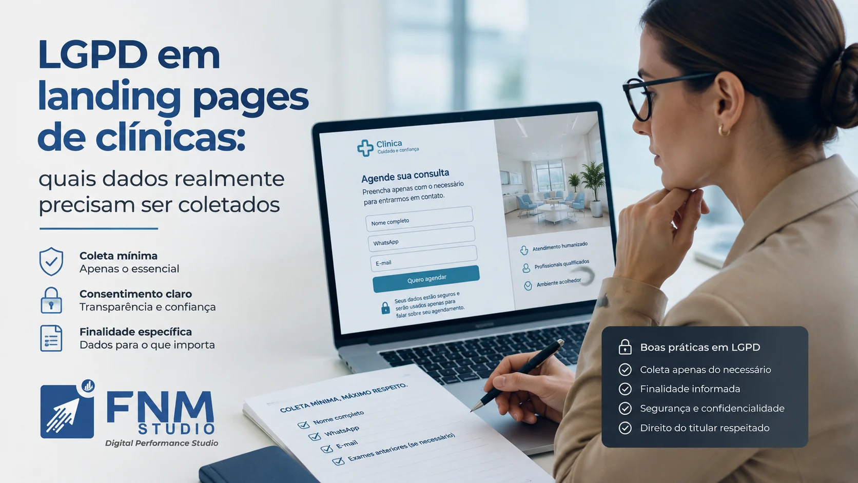 LGPD em landing pages de clínicas