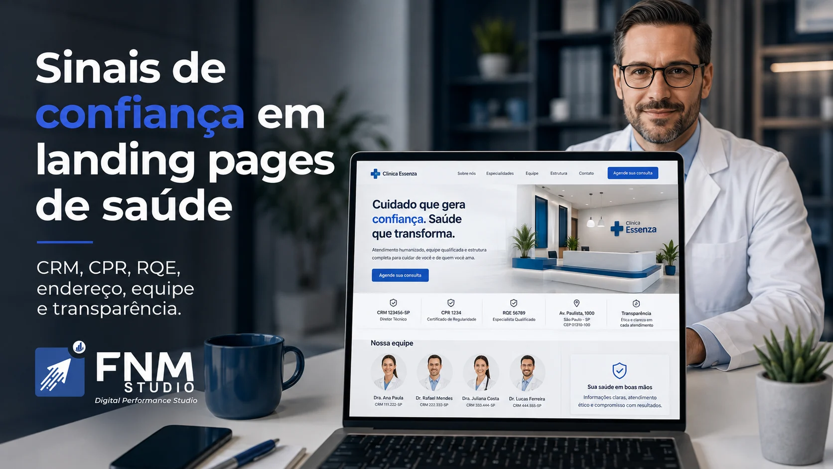 Sinais de confiança em landing pages de saúde